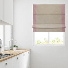 Load image into Gallery viewer, Ara Bordered Blush & Natural Lined Roman Blind
