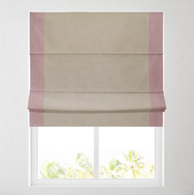 Load image into Gallery viewer, Ara Bordered Blush & Natural Lined Roman Blind