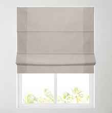 Load image into Gallery viewer, Ara Bordered Natural & Taupe Lined Roman Blind