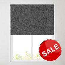 Load image into Gallery viewer, Ara Charcoal Textured Thermal Blackout Roller Blind