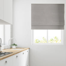 Load image into Gallery viewer, Soft Textured Ara mid grey Lined Roman Blind
