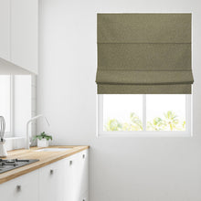 Load image into Gallery viewer, Soft Textured Ara Olive Lined Roman Blind