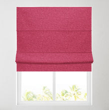 Load image into Gallery viewer, Soft Textured Ara Raspberry Lined Roman Blind