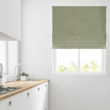 Load image into Gallery viewer, Soft Textured Ara Sage Lined Roman Blind