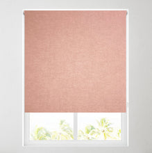 Load image into Gallery viewer, Blush Pink Linen Thermal Blackout Roller Blind