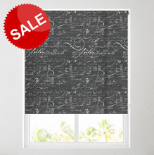Load image into Gallery viewer, Calligraphy Charcoal Thermal Blackout Roller Blind