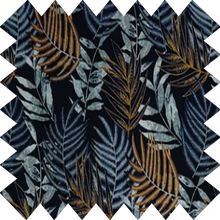 Load image into Gallery viewer, Forest Leaf Navy Lined Roman Blind