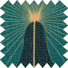 Load image into Gallery viewer, Green Fan Leaf Lined Roman Blind