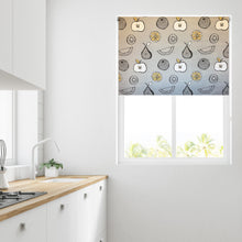 Load image into Gallery viewer, Grey & Ochre Fruits Thermal Blackout Roller Blind
