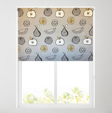 Load image into Gallery viewer, Grey & Ochre Fruits Thermal Blackout Roller Blind