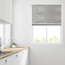 Load image into Gallery viewer, Grey Pom Pom Thermal Blackout Roller Blind