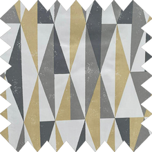 Load image into Gallery viewer, Grey & Ochre Abstract Triangle Thermal Blackout Roller Blind