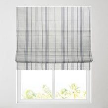 Load image into Gallery viewer, Linen Stripe Grey Roman Blind