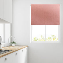 Load image into Gallery viewer, Blush Pink Linen Thermal Blackout Roller Blind
