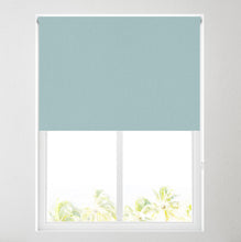 Load image into Gallery viewer, Duck Egg Blue Herringbone Thermal Blackout Roller Blind