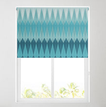 Load image into Gallery viewer, Monica Triangle Blue Thermal Blackout Roller Blind
