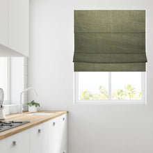 Load image into Gallery viewer, Moss Green Linen Roman Blind