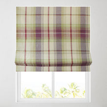 Load image into Gallery viewer, Mulberry Check Blackout Lined Roman Blind