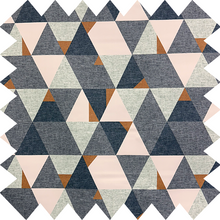 Load image into Gallery viewer, Multi Blue Triangle Thermal Blackout Roller Blind