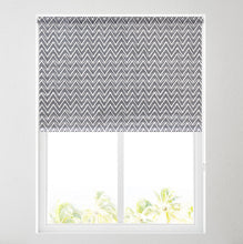 Load image into Gallery viewer, Zig Zag Charcoal Daylight Roller Blind