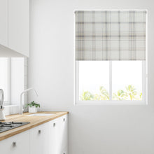 Load image into Gallery viewer, Natural Check Thermal Blackout Roller Blind