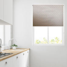 Load image into Gallery viewer, Natural Linen Dot Thermal Blackout Roller Blind