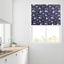 Load image into Gallery viewer, Boats Navy Thermal Blackout Roller Blind