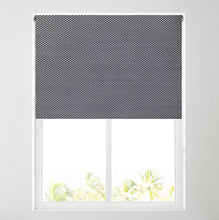 Load image into Gallery viewer, Navy Embroidered Thermal Blackout Roller Blind