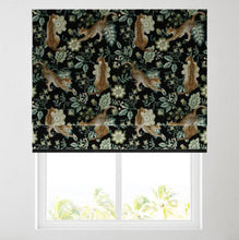 Load image into Gallery viewer, Green Cheetah Lined Roman Blind