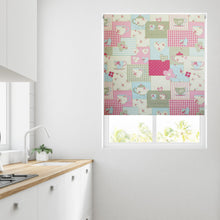 Load image into Gallery viewer, Pink Patchwork Thermal Blackout Roller Blind