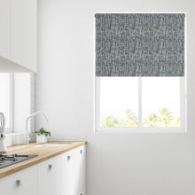 Load image into Gallery viewer, Vera Stripe Blue Thermal Blackout Roller Blind