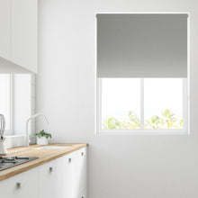 Load image into Gallery viewer, Satin Grey / Silver Thermal Blackout Roller Blind