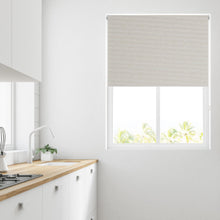Load image into Gallery viewer, Tabby Ecru Thermal Blackout Roller Blind