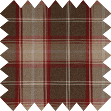 Load image into Gallery viewer, Tartan Check Red Lined Roman Blind