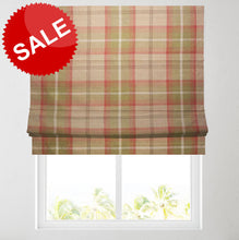 Load image into Gallery viewer, Tartan Check Rust Lined Roman Blind