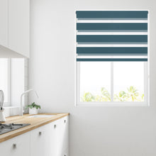 Load image into Gallery viewer, Teal Day and Night Roller Blind