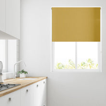 Load image into Gallery viewer, Reversible Textured Ochre/Grey Blackout Roller Blind