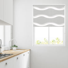 Load image into Gallery viewer, Wave Grey Day and Night Roller Blind