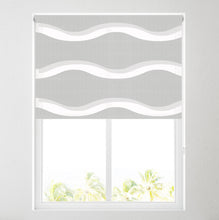 Load image into Gallery viewer, Wave Grey Day and Night Roller Blind