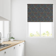 Load image into Gallery viewer, Woodland Leaf Navy Thermal Blackout Roller Blind