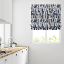 Load image into Gallery viewer, Abstract Stripe Blue Fully Lined Roman Blind