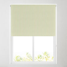 Load image into Gallery viewer, Leonard stripe Green Thermal Blackout Roller Blind