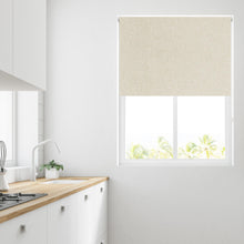Load image into Gallery viewer, White Sand Linen Thermal Blackout Roller Blind