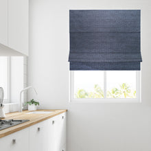 Load image into Gallery viewer, Trimmable Metropolis Navy Roman Blind