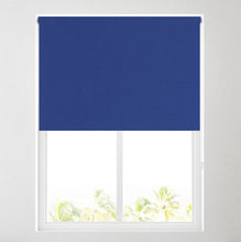 Load image into Gallery viewer, Royal Blue Linen Thermal Blackout Roller Blind