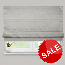 Load image into Gallery viewer, Silver Faux Silk blackout Lined Roman Blind