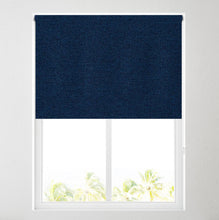Load image into Gallery viewer, Ara Navy Textured Thermal Blackout Roller Blind