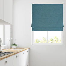 Load image into Gallery viewer, Soft Textured Ara Teal Roman Blind