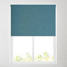 Load image into Gallery viewer, Ara Teal Textured Thermal Blackout Roller Blind