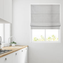 Load image into Gallery viewer, Soft Textured Ara Check Grey Roman Blind